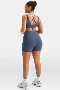 SkinLuxe High V-Waisted Shorts - Vintage Blue