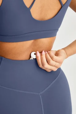 SkinLuxe High V-Waisted Shorts - Vintage Blue