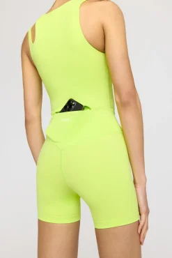 SkinLuxe High Waisted Cycling Shorts - Key Lime