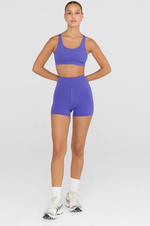 SkinLuxe High Waisted Cycling Shorts - Grape