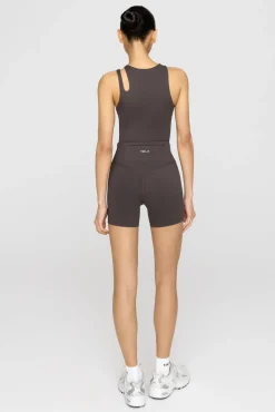 SkinLuxe High Waisted Cycling Shorts - Slate Brown