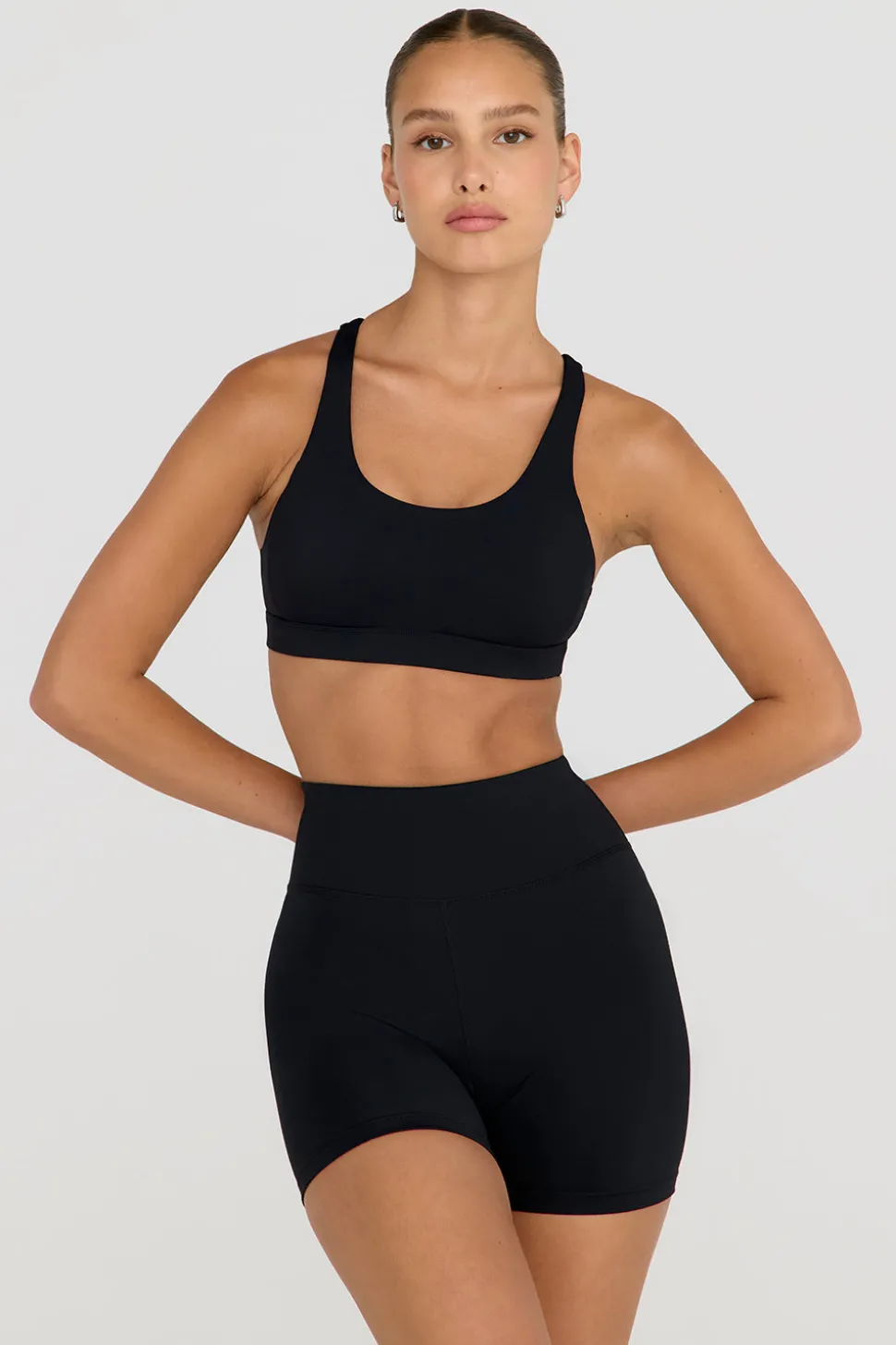 SkinLuxe High Waisted Cycling Shorts - Shadow Black