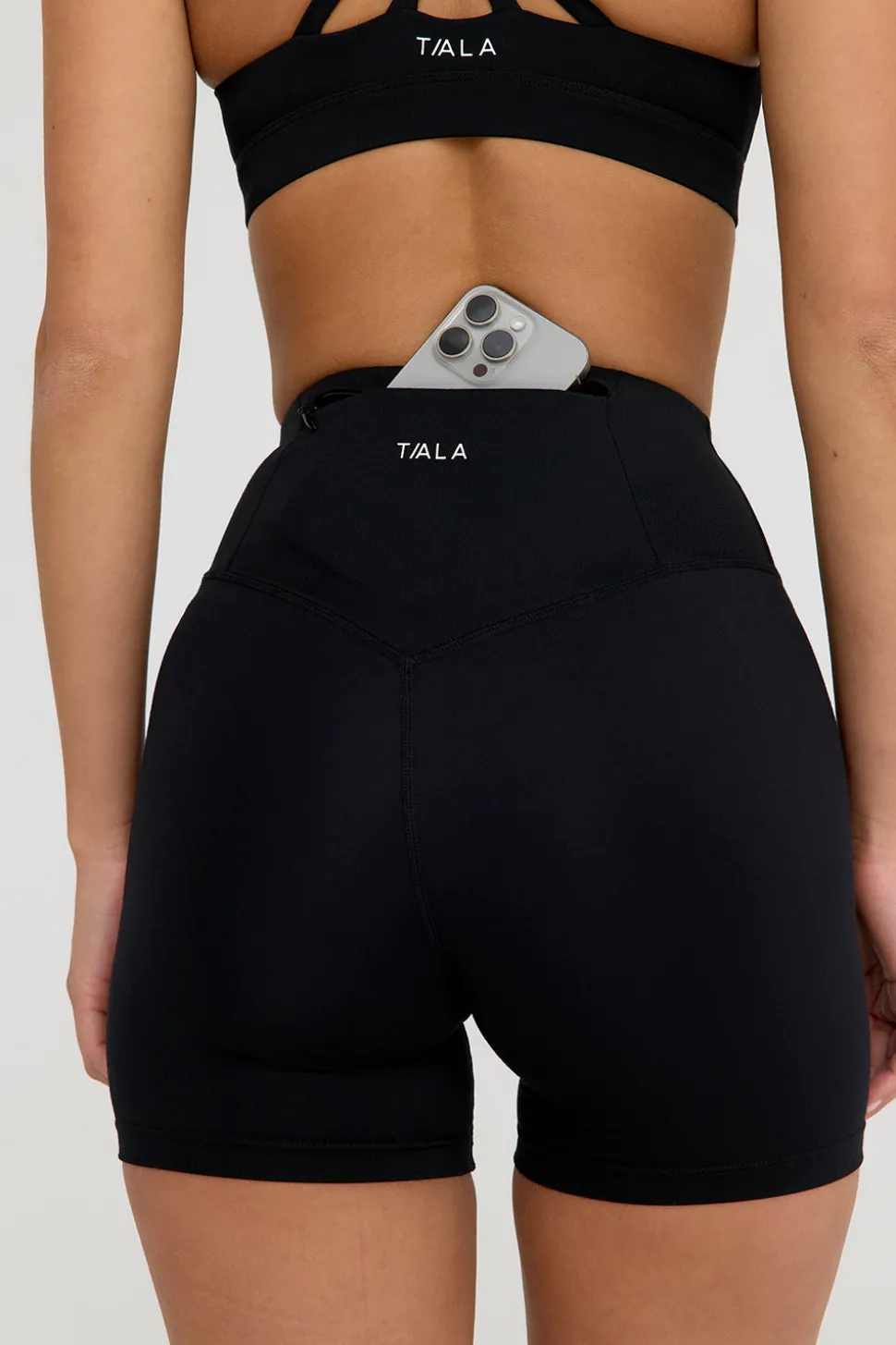 SkinLuxe High Waisted Cycling Shorts - Shadow Black