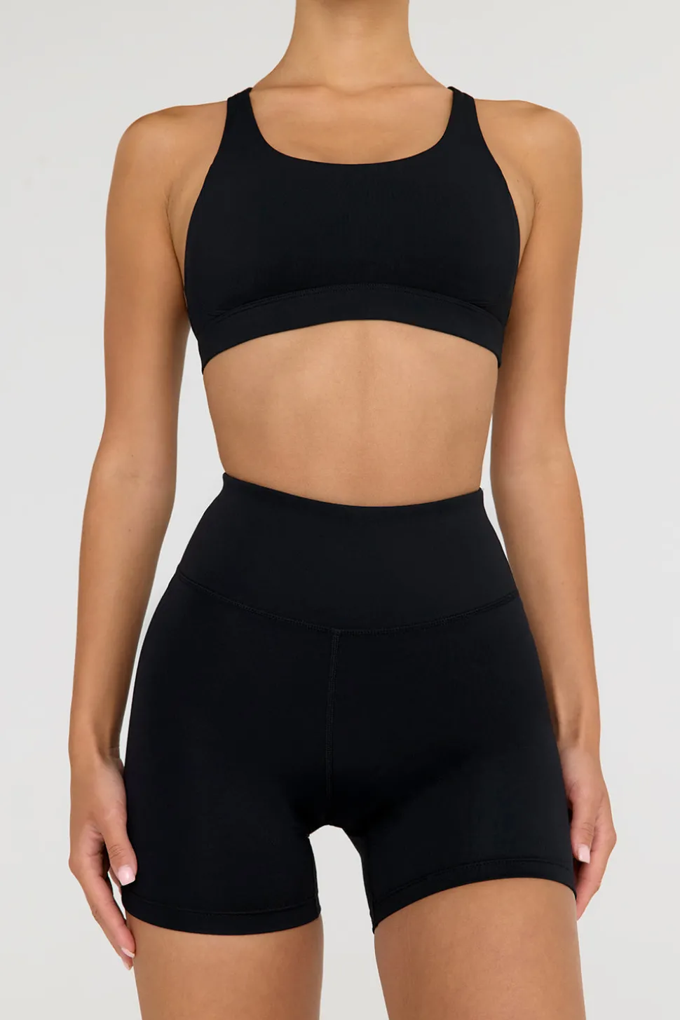 SkinLuxe High Waisted Cycling Shorts - Shadow Black