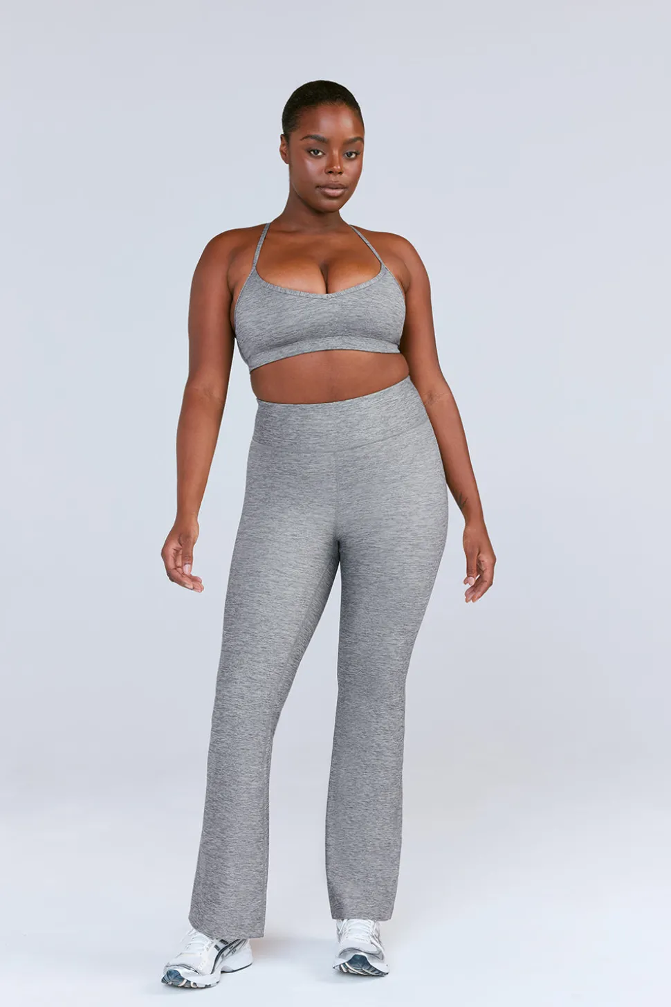SkinLuxe High Waisted Flared Legging - Dark Grey Marl