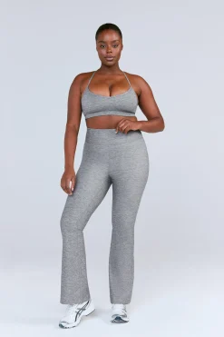 SkinLuxe High Waisted Flared Legging - Dark Grey Marl