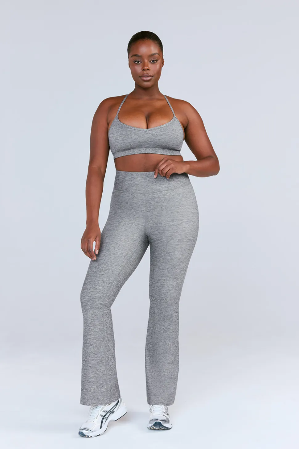 SkinLuxe High Waisted Flared Legging - Dark Grey Marl