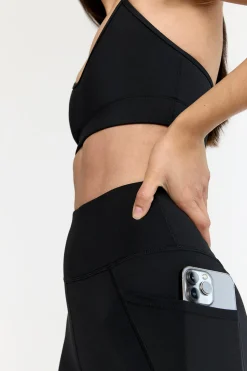 SkinLuxe High Waisted Side Pocket Legging - Shadow Black