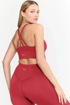 SkinLuxe Longline Tank Sports Bra - Retro Red