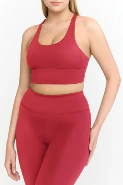 SkinLuxe Longline Tank Sports Bra - Retro Red