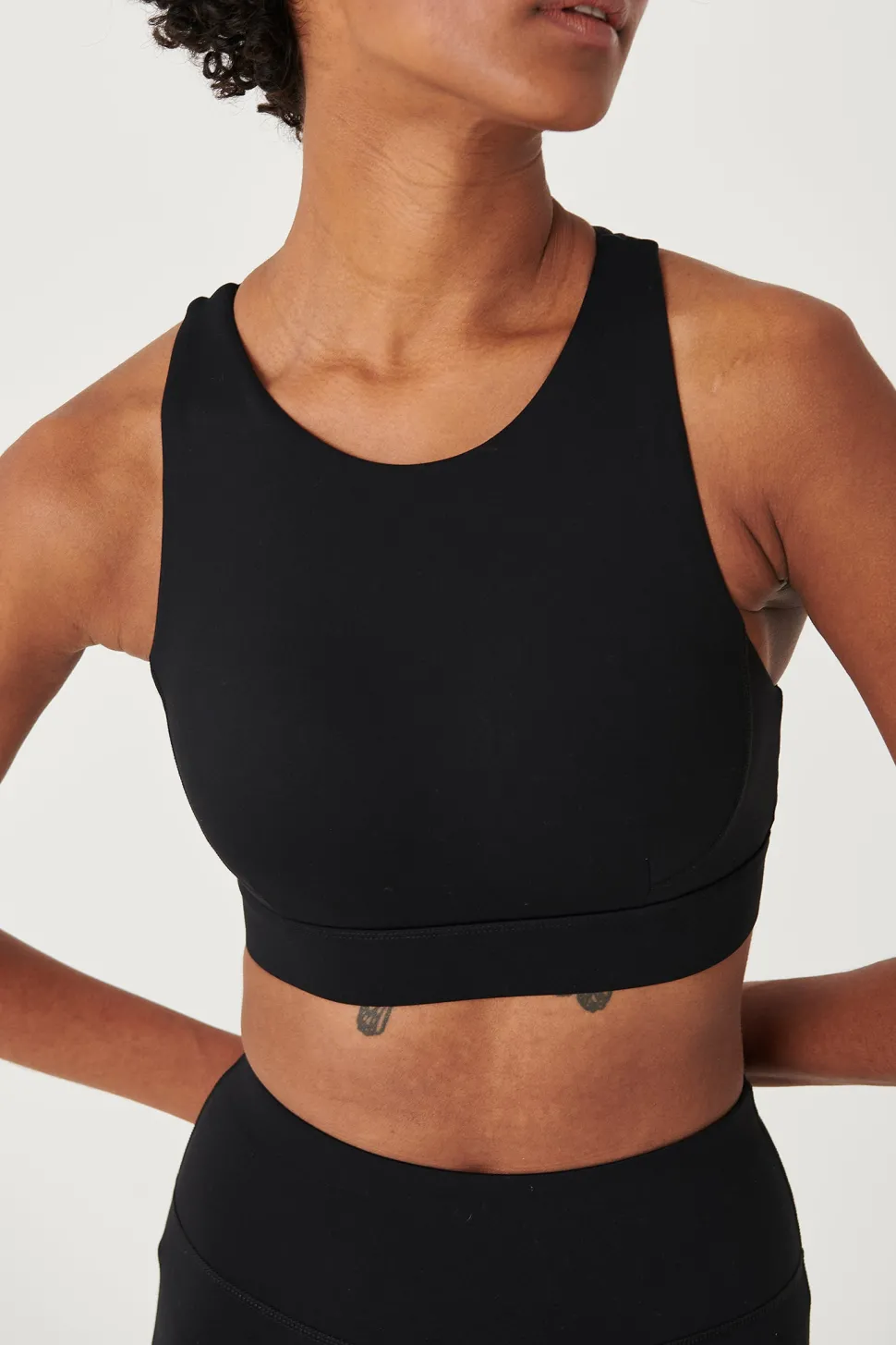 SkinLuxe Open Back Sports Bra - Shadow Black