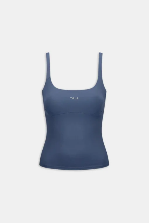SkinLuxe Scoop Neck Full Length Vest - Vintage Blue