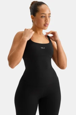 SkinLuxe Scoop Neck Full Length Vest - Shadow Black