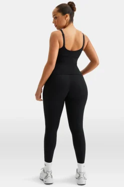 SkinLuxe Scoop Neck Full Length Vest - Shadow Black