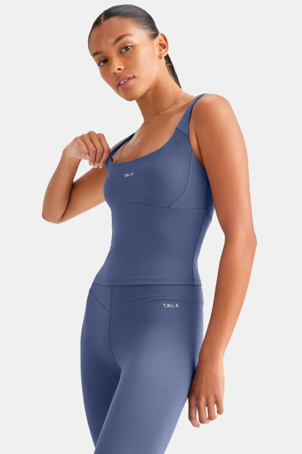 SkinLuxe Scoop Neck Vest - Vintage Blue