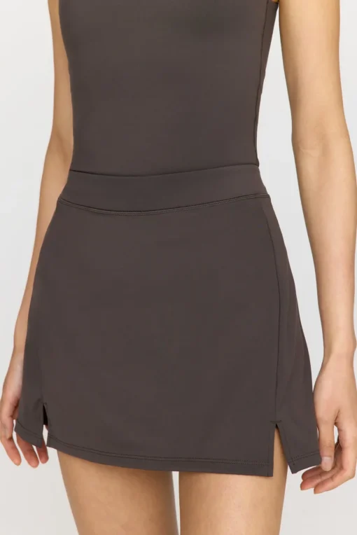 SkinLuxe Side Split Skort - Slate Brown