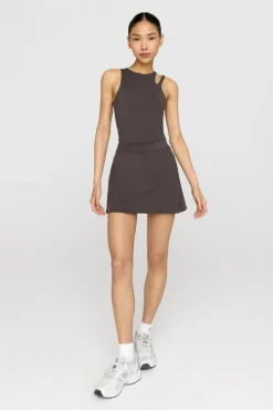 SkinLuxe Side Split Skort - Slate Brown