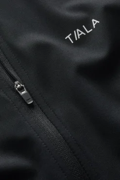 SkinLuxe Zip Through Short Sleeve Running Top - Shadow Black