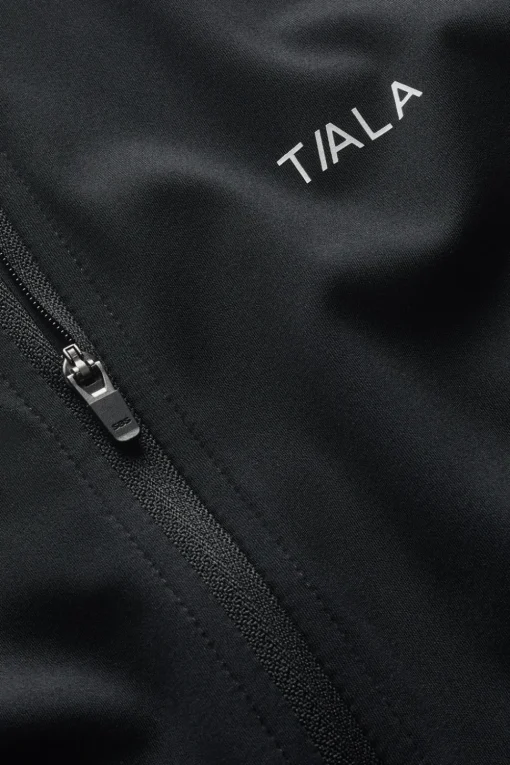 SkinLuxe Zip Through Short Sleeve Running Top - Shadow Black