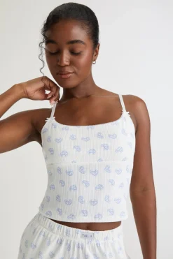 Soft Lounge Cami Top - Croissant Print