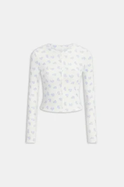 Soft Lounge Cardigan - Croissant Print