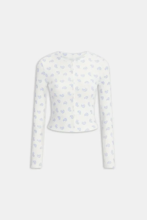 Soft Lounge Cardigan - Croissant Print