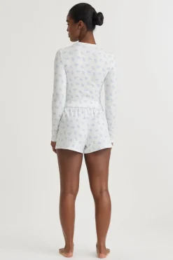 Soft Lounge Pyjama Shorts - Croissant Print