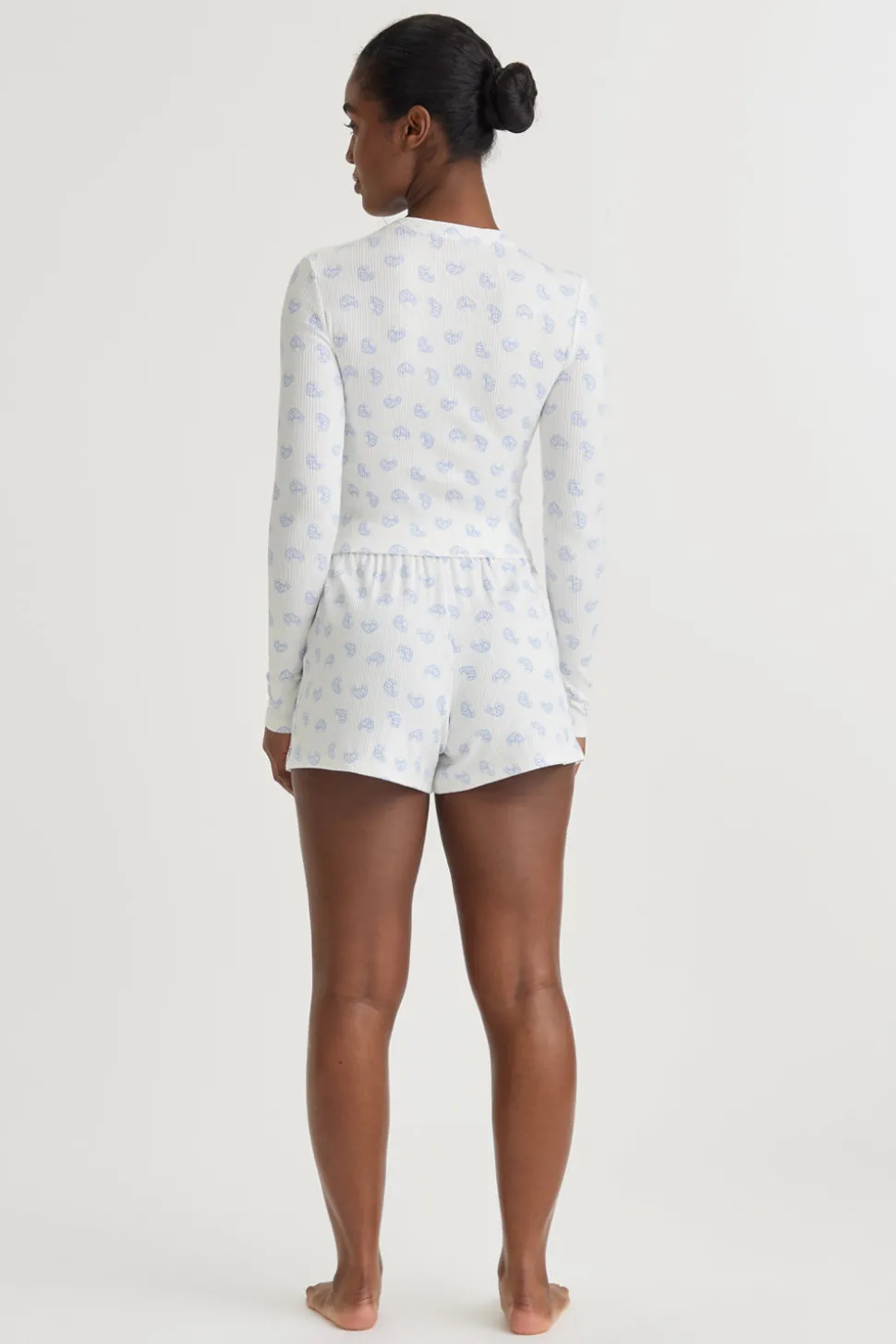 Soft Lounge Pyjama Shorts - Croissant Print
