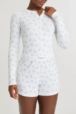 Soft Lounge Pyjama Shorts - Croissant Print