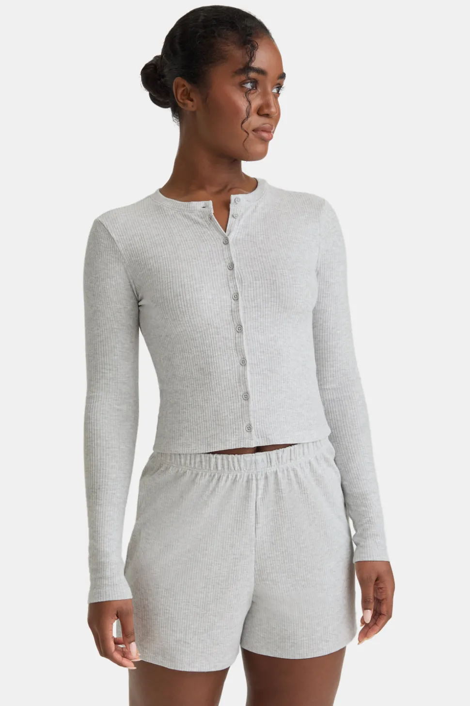 Soft Lounge Pyjama Shorts - Grey Marl