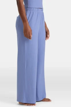 Soft Lounge Wide Leg Pyjama Bottoms - Cornflower Blue