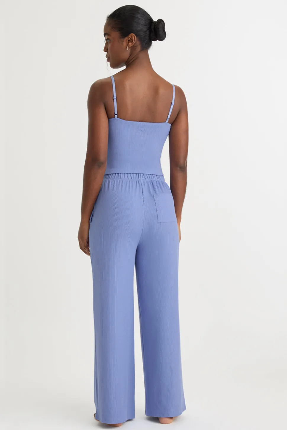 Soft Lounge Wide Leg Pyjama Bottoms - Cornflower Blue
