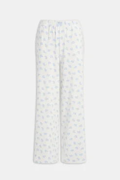 Soft Lounge Wide Leg Pyjama Bottoms - Croissant Print