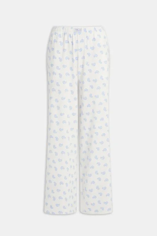 Soft Lounge Wide Leg Pyjama Bottoms - Croissant Print
