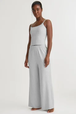 Soft Lounge Wide Leg Pyjama Bottoms - Grey Marl