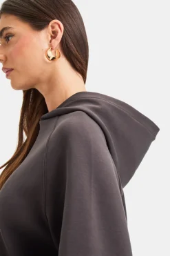 SoftSmart Flared Sleeve Hoodie - Cocoa