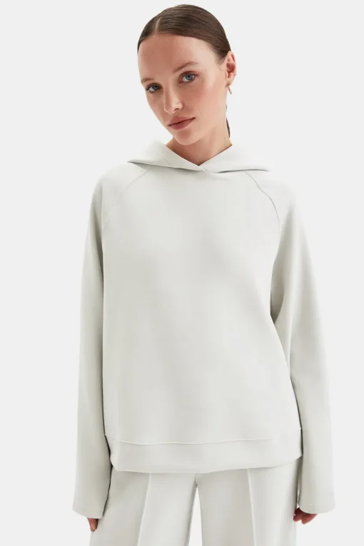 SoftSmart Flared Sleeve Hoodie - Ecru
