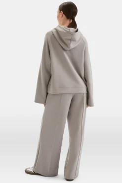 SoftSmart Flared Sleeve Hoodie - Pebble