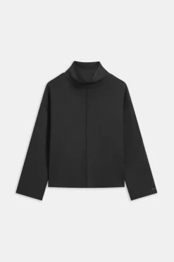 SoftSmart Funnel Neck Sweatshirt - Black