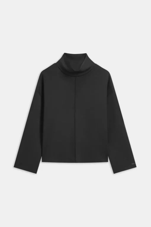 SoftSmart Funnel Neck Sweatshirt - Black
