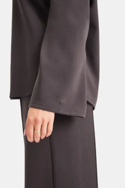 SoftSmart Funnel Neck Sweatshirt - Cocoa