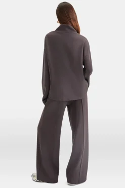 SoftSmart Funnel Neck Sweatshirt - Cocoa