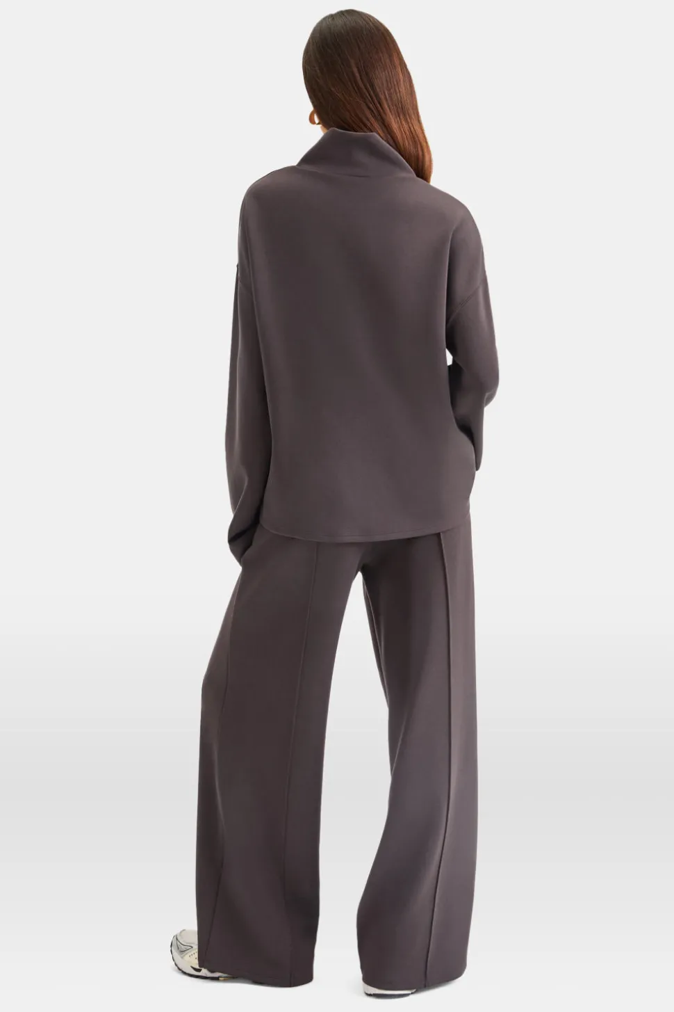 SoftSmart Funnel Neck Sweatshirt - Cocoa