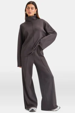 SoftSmart Wide Leg Jogger - Cocoa