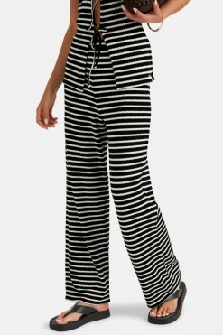 Stripe Knit Trouser - Black & White