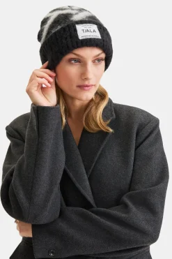 T Logo Brushed Beanie - Charcoal And Black