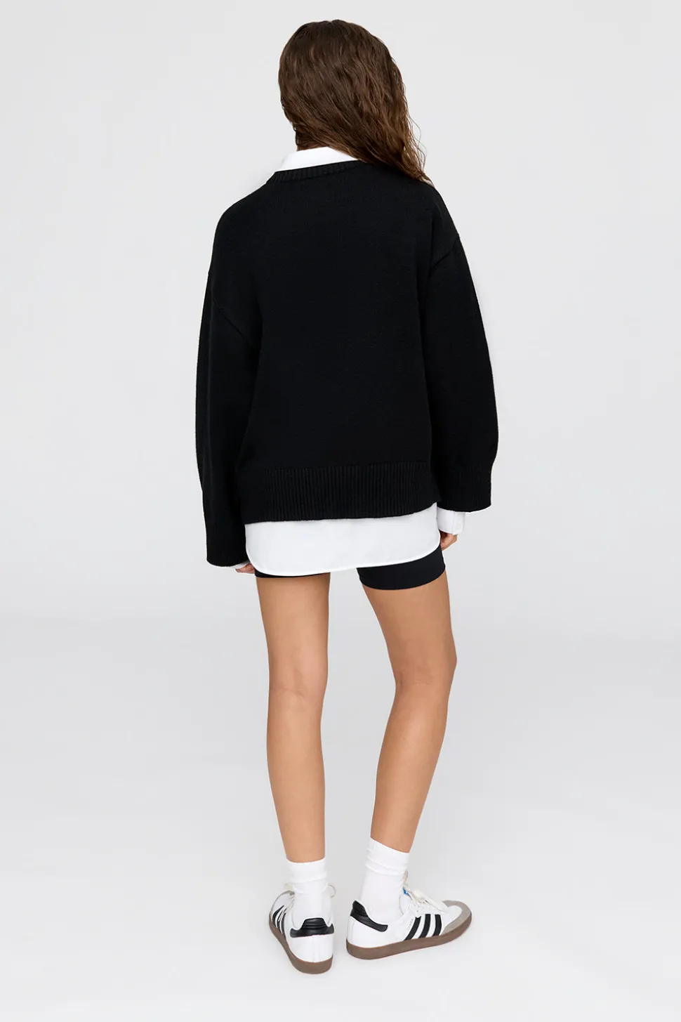 T Logo Knit Sweater - Black And Milk
