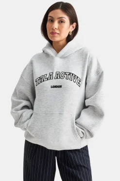 TALA Active Applique Hoodie - Grey Marl