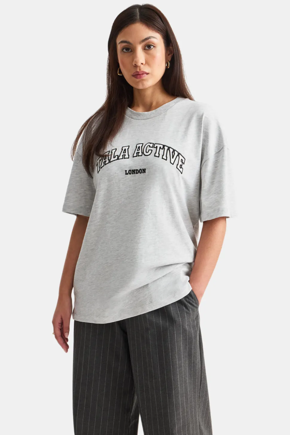 TALA Active Applique Tee - Grey Marl