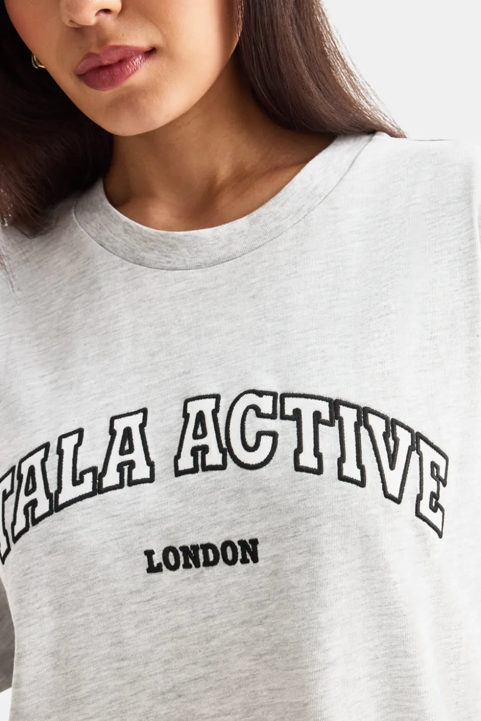 TALA Active Applique Tee - Grey Marl